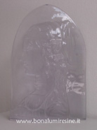 rappresentazione in bassorilievo della monnalisa con resina trasparente